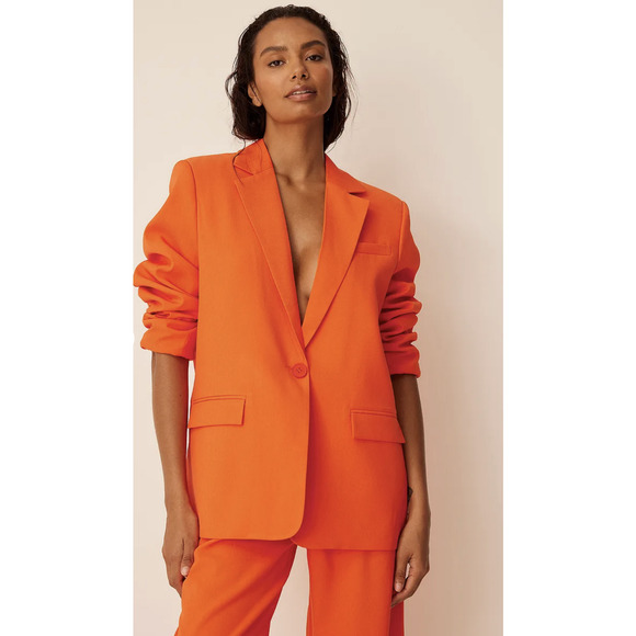 ROMEE STRIJDd x NA-KD One-Button Oversized Blazer in Orange - Picture 2 of 14